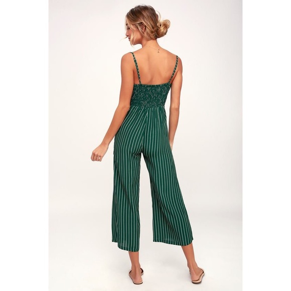 Faithful the Brand Presley Green Striped Jumpsuit - Picture 2 of 5